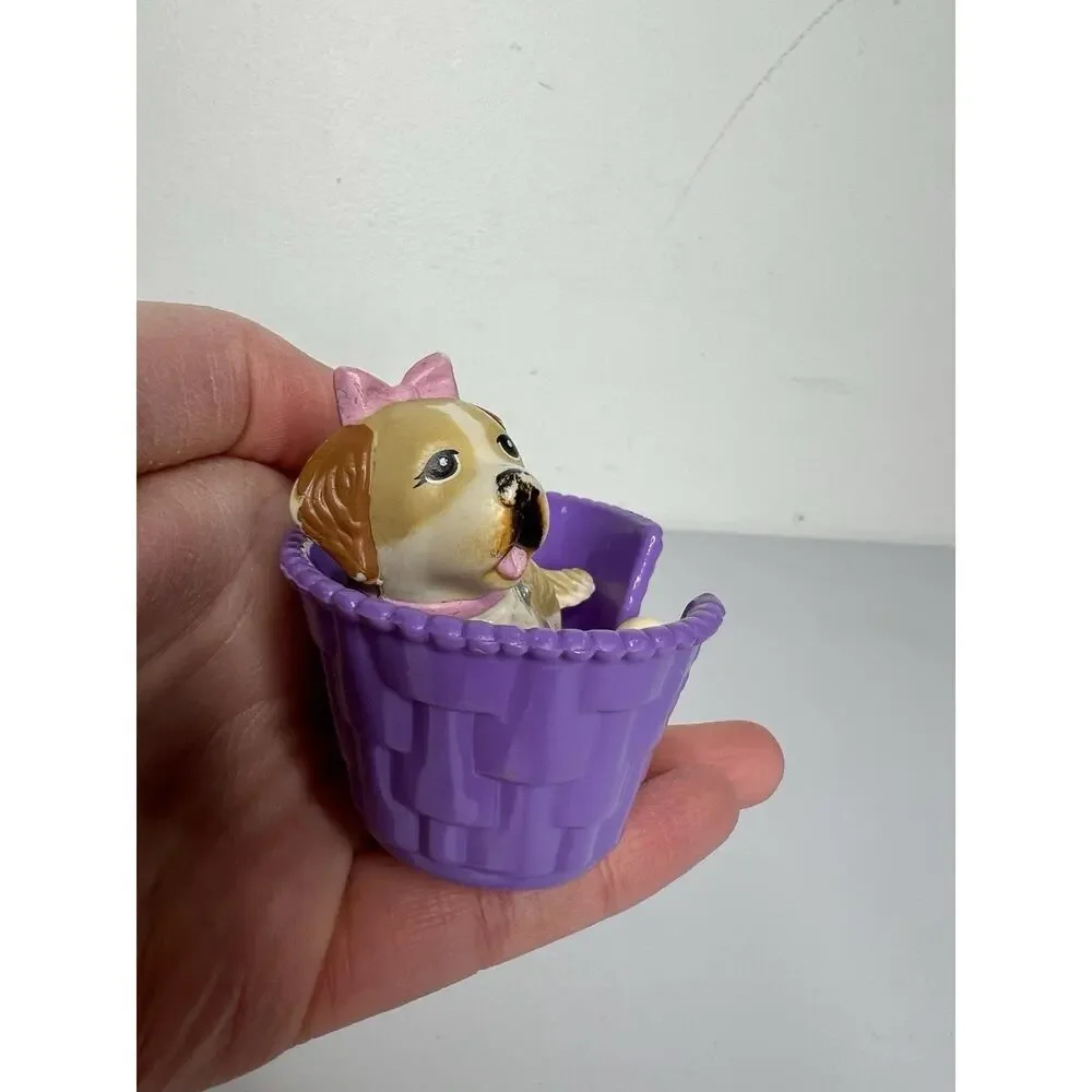 Vtg Kenner Littlest Pet Shop Dog St. Bernard w/ Basket & Bone